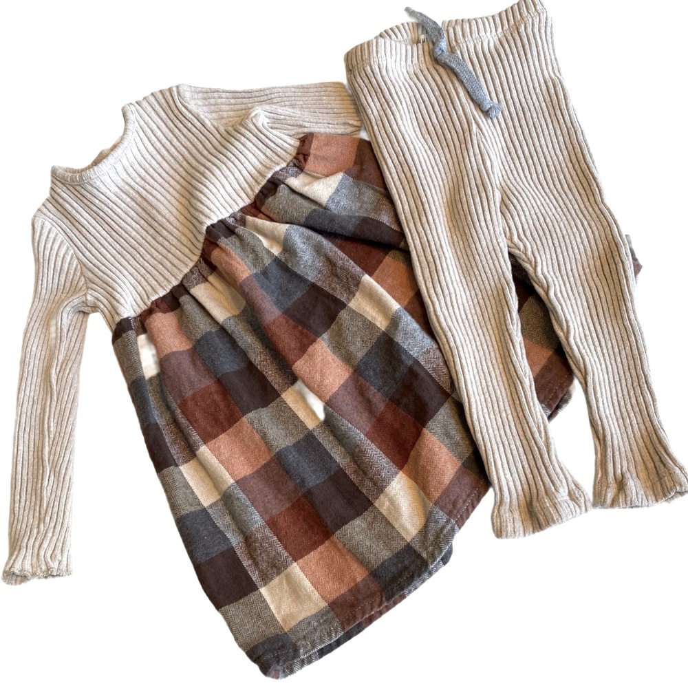 Petit Indi Spain Knit Dress And Matching Ribbed Pants Size 24 Months EUC